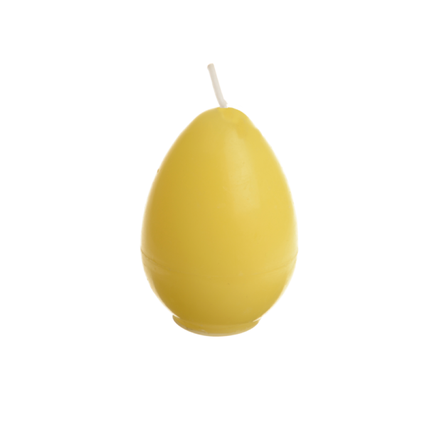 CANDELA IN CERA A FORMA DI UOVO D4,5 H6,4 CM giallo (Cod. 35045-02)