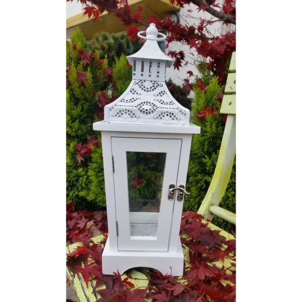 LANTERNA LEGNO 15X15 H40 CM bianco (Cod. 25788-01)