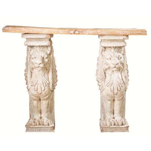 TAVOLO CON 2 COLONNE A LEONE 164X51 H119 VB  (Cod. 35640-01)