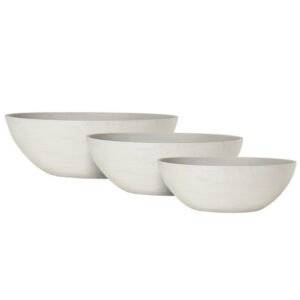 SET 3 OVALI DA 59X28 H20 A 79X40 H27 CM - BIANCO  (Cod. 35674-01)