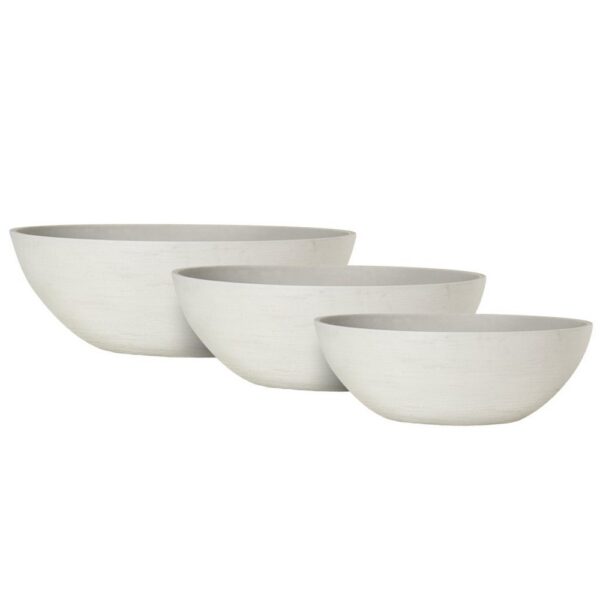 SET 3 OVALI DA 59X28 H20 A 79X40 H27 CM - BIANCO  (Cod. 35674-01)