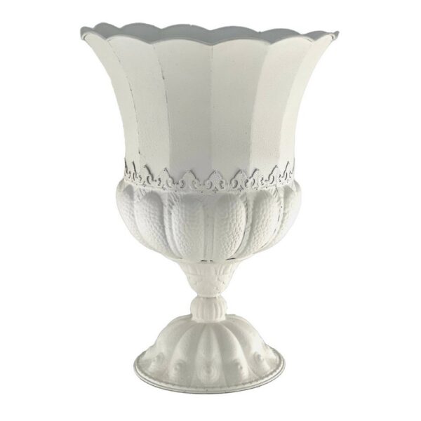 SET 2 COPPE METALLO BORDO ONDULATO D41 H59 -vb bianco (Cod. 35720-02)