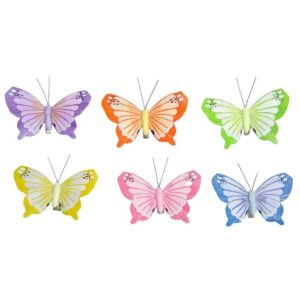 SET 12 PICK FARFALLE COLORI VIVI 8,5 CM  (Cod. 35198-01)