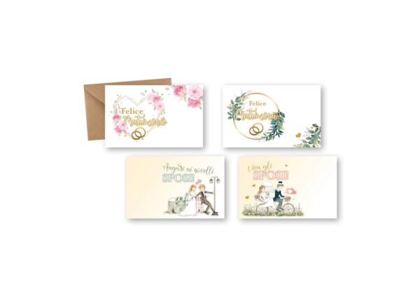 BIGLIETTI + BUSTE 100 PZ SOGGETTI MISTI 11X7 CM matrimonio-346 (Cod. 23969-36)