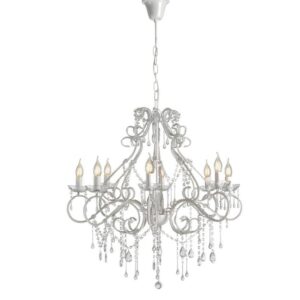 VB. LAMPADARIO A SOSPENSIONE 8 LUCI BIANCO D81 H80  (Cod. 35661-01)