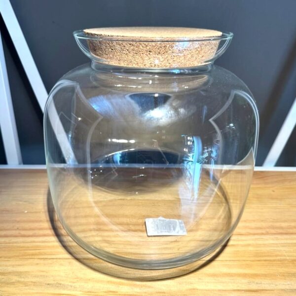 BOMBONIERA VETRO COPERCHIO SUGHERO H25 D24 CM  (Cod. 35771-01)