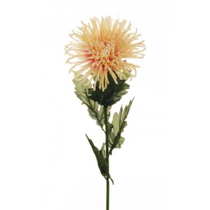 CRISANTEMO CON 5 FOGLIE 80CM SPIDER salmone-crema (Cod. 27755-03)