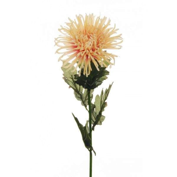 CRISANTEMO CON 5 FOGLIE 80CM SPIDER salmone-crema (Cod. 27755-03)