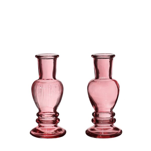 PORTACANDELA VETRO VENICE COLORATO H.11,3 D5 CM rosa (Cod. 35825-01)