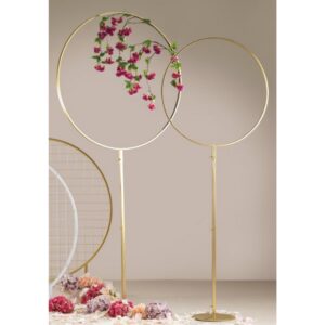 SET 2 STRUTTURE CERCHIO H190 D75 - H215 D100 oro (Cod. 35811-01)