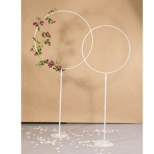 SET 2 STRUTTURE CERCHIO H190 D75 - H215 D100 bianco (Cod. 35811-02)