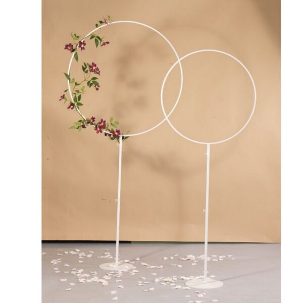 SET 2 STRUTTURE CERCHIO H190 D75 - H215 D100 bianco (Cod. 35811-02)