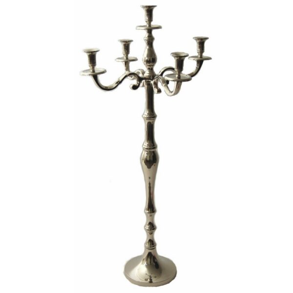 SET 2 CANDELABRI 5 FIAMME H100 nichel (Cod. 35807-01)