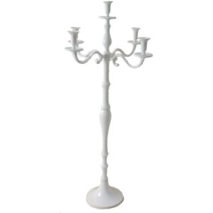 SET 2 CANDELABRI 5 FIAMME H100 bianco (Cod. 35807-02)