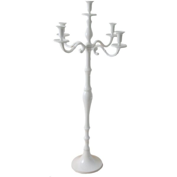 SET 2 CANDELABRI 5 FIAMME H100 bianco (Cod. 35807-02)