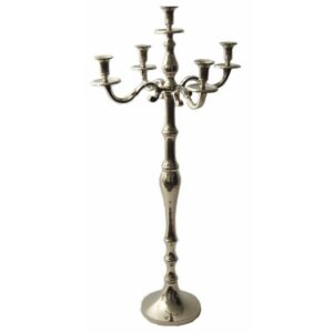 SET 2 CANDELABRI 5 FIAMME H120 CM nichel (Cod. 35808-01)