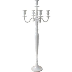 SET 2 CANDELABRI 5 FIAMME H120 CM bianco (Cod. 35808-02)