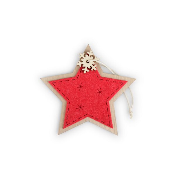 SET 12 STELLA D'APPENDERE BICOLORE D10 CM naturale-rosso (Cod. 36535-01)