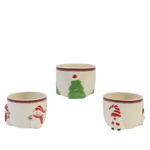 VASO CERAMICA CON FIGURE NATALIZIE 14,2X14,2 H10  (Cod. 36039-01)