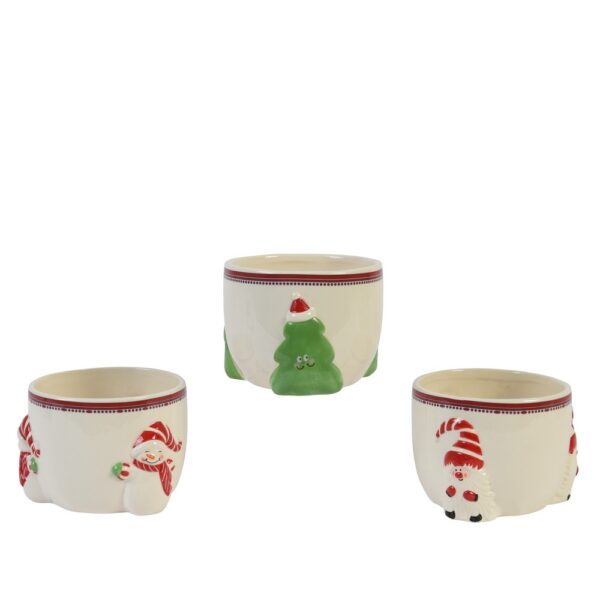 VASO CERAMICA CON FIGURE NATALIZIE 14,2X14,2 H10  (Cod. 36039-01)