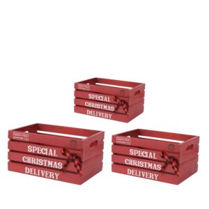SET 3 PZ CASSETTE LEGNO 40X30 H25 CM  (Cod. 36060-01)
