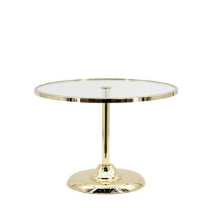 ALZATA 1 PIANO METALLO E VETRO D 35 H 25 CM  (Cod. 36152-01)