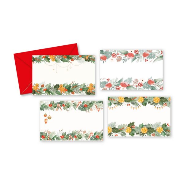 BIGLIETTI + BUSTE NATALIZI 100 PZ 11X7 CM profumo-di-natale (Cod. 32783-14)