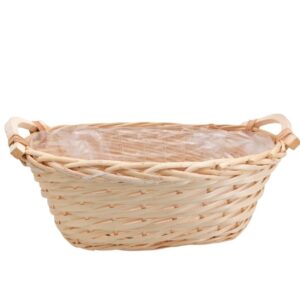 CESTA VIMINI OVALE CON MANICI 37X20 H15 CM  (Cod. 36583-01)