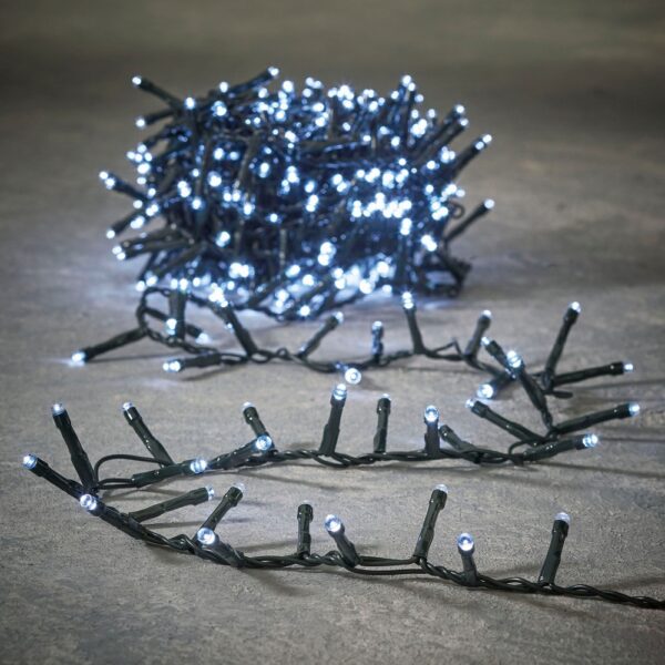 FILO LUCI FREDDE 1000 LED 20MT, X ESTERNO, CAVO NERO luce-fredda (Cod. 36300-01)