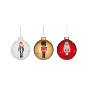 SET 3 PALLINE CON SCHIACCIANOCI D.8 CM  (Cod. 36259-01)
