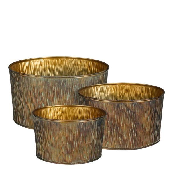 SET 3 CIOTOLE LATTA TONDI H 12,5 D 23 CM  (Cod. 36303-01)