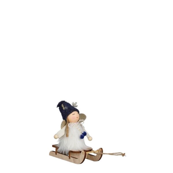DECORO ANGELO DA APPENDERE 13X5,5 H11,5 CM blu (Cod. 36258-02)