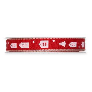 NASTRO HOUSES AND TREES MM 15 20 MT rosso (Cod. 36585-02)