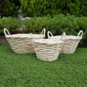 SET 3 CIOTOLA TONDA 29X13 - 24X13- 20X12H bianco (Cod. 36645-01)