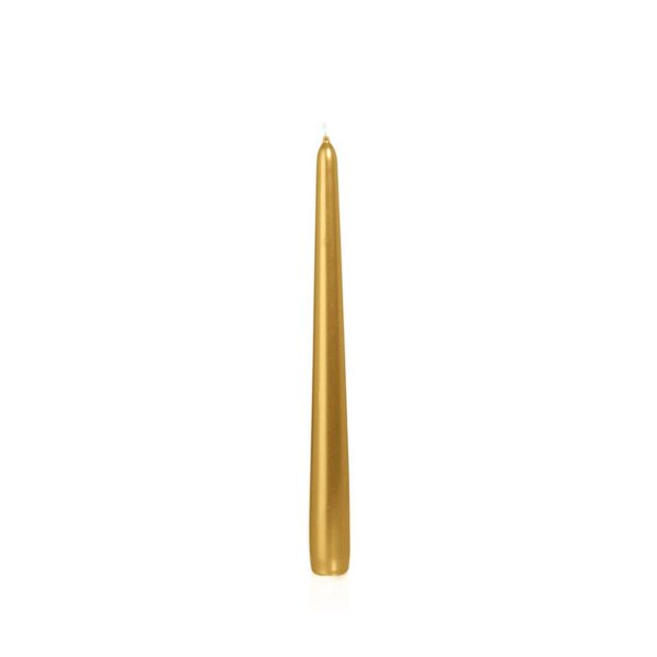 SET 12 PZ. CANDELE CONICHE LACCATE 25x250 mm ORO ARG. oro (Cod. 34825-01)