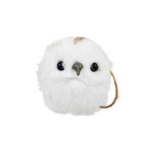 SET 6 PZ GUFO DI PELUCHE D'APPENDERE 5X6,5 CM bianco (Cod. 36212-02)