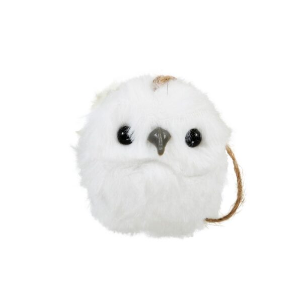 SET 6 PZ GUFO DI PELUCHE D'APPENDERE 5X6,5 CM bianco (Cod. 36212-02)