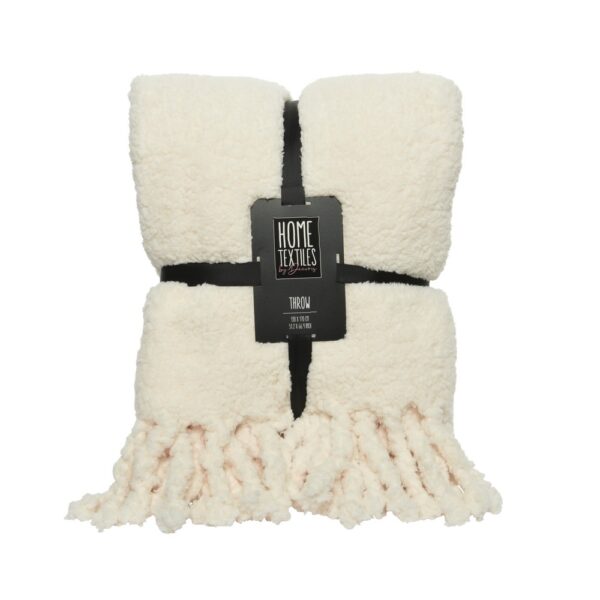 COPERTA C/FRANGE EFFETTO NEVE 130X170 CM  (Cod. 31080-01)
