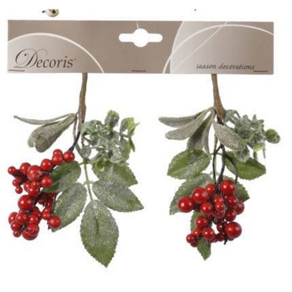 Set 2 PICK BACCHE  h16 CM bacche-rosse (Cod. 28884-02)