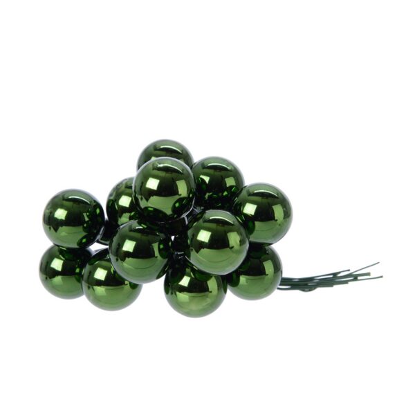 BOX 144 PALLINE DI NATALE DI VETRO DIAM. 2 CM verde-pino (Cod. 11123-13)
