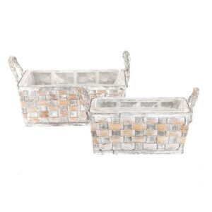 SET 2 PORTAVASO MERGE 30X19,5 H11,5 CM grigio (Cod. 36614-01)