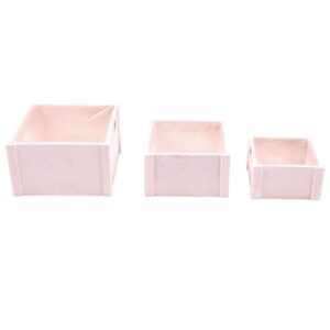 SET 3 CASSETTA QUADRA LEGNO  12X12XH7 18X18XH11 bianco (Cod. 36157-01)