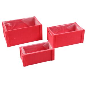 SET 3 CASSETTA RETT.LEGNO 16,5X8XH7 2,52X14XH11  rosso (Cod. 36158-01)