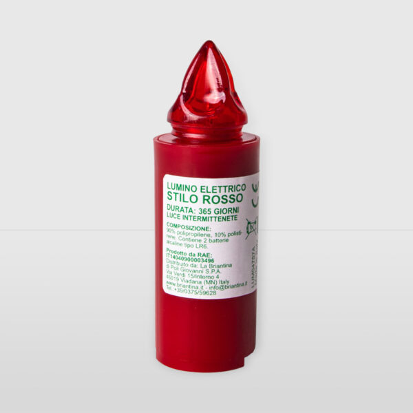 LUMINO STILO DURATA 365 GIORNI  D3,3 H9,5 CM rosso (Cod. 36733-01)