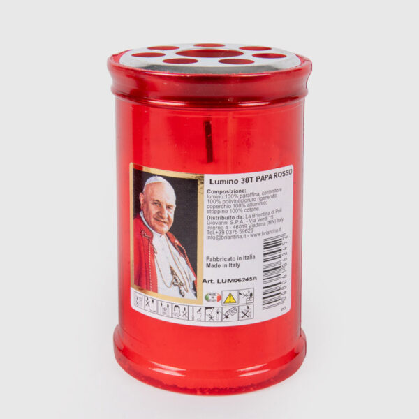 LUMINO IN CERA 30T PAPA D6,5 H10,5 CM rosso (Cod. 36740-01)