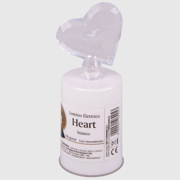 LUMINO CUORE 150 GIORNI  H13,5 CM ELETTRICO bianco (Cod. 36784-01)
