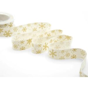 NASTRO POLICOTONE 25 MM 10 MT bianco-oro (Cod. 36327-02)
