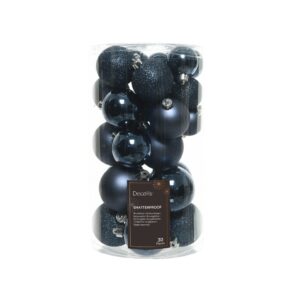 BOX PALLINE DI NATALE 30 PZ. DIAM. 4-5-6 CM. blu-notte (Cod. 15325-19)
