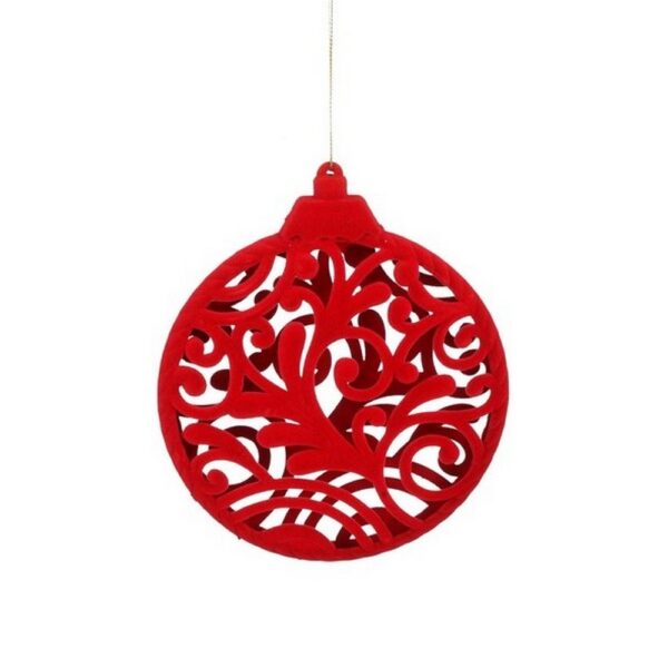 DECORO PALLINA 17x14 CM rosso- (Cod. 36322-02)