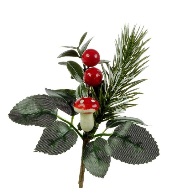 12 pz CHRISTMAS PICK CON BACCHE E FUNGHI  (Cod. 36811-01)